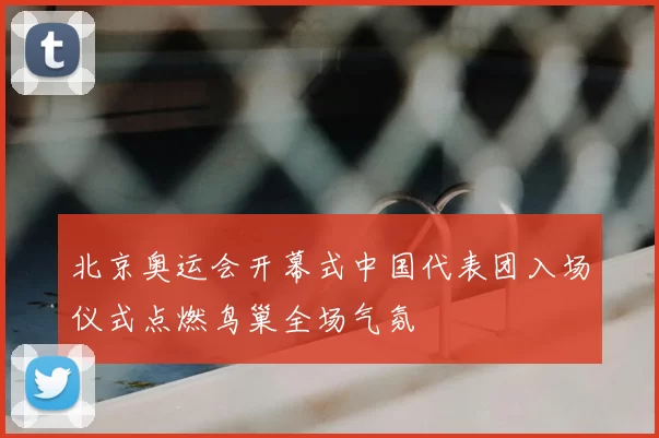 北京奥运会开幕式中国代表团入场仪式点燃鸟巢全场气氛